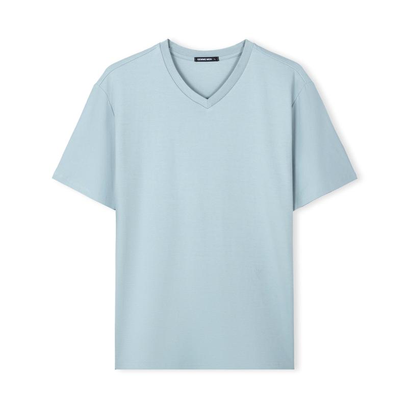 Áo thun cổ tim big size 100% Cotton interlock 250gsm GEMME MEN 55 - 150kg chuẩn form Unisex 7