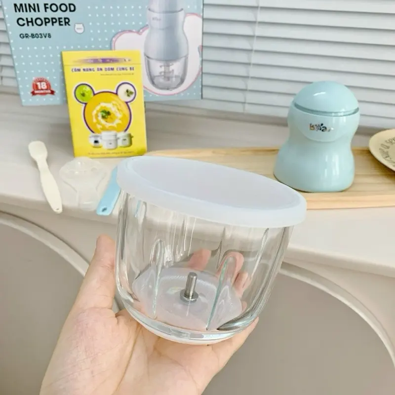 Cối thuỷ tinh máy xay bear 8 lưỡi dao