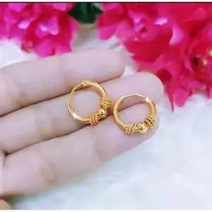 ANTING GIPSY ANAK TITANIUM ANTING GIPSI DEWASA EMAS 24K ANTI KARAT ANTI LUNTUR SELAMANYA Costume Fashion