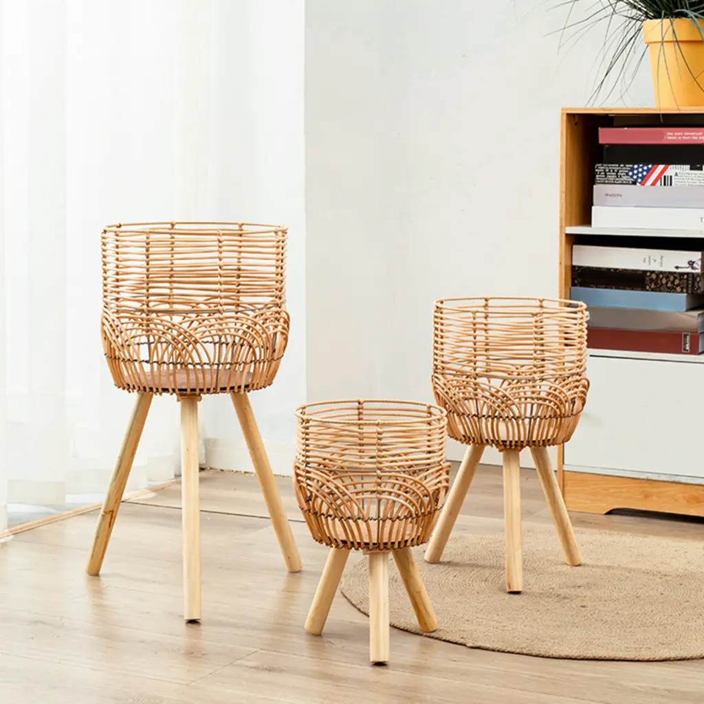 yuiininri- Plant Shelf Strong Load Bearing Hollow Out Plant Shelf Nordic Style Plant Stand Balcony Accessory Anti-crack