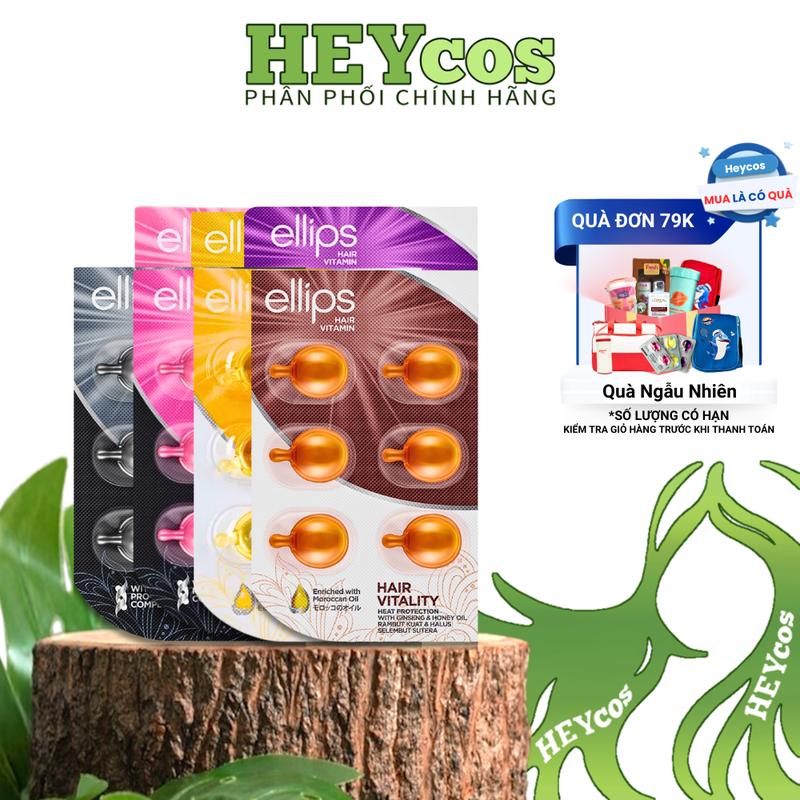 TẶNG 2 VIÊN HOÁ ĐƠN 99K Vỉ 6 Viên Tinh Dầu Dưỡng Tóc Ellips Đa Vitamin Nuôi Dưỡng Tóc