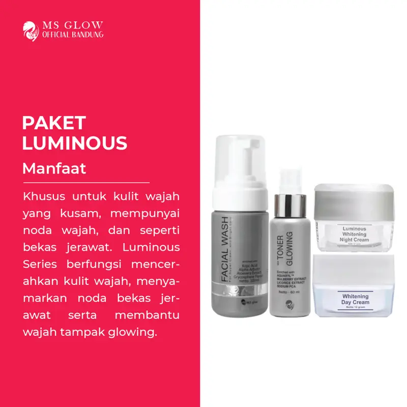 Paket MS Glow Wajah Whit*ning /Acne / Ultimate / Luminous Series Facial Kusam Pencerah Muka 4
