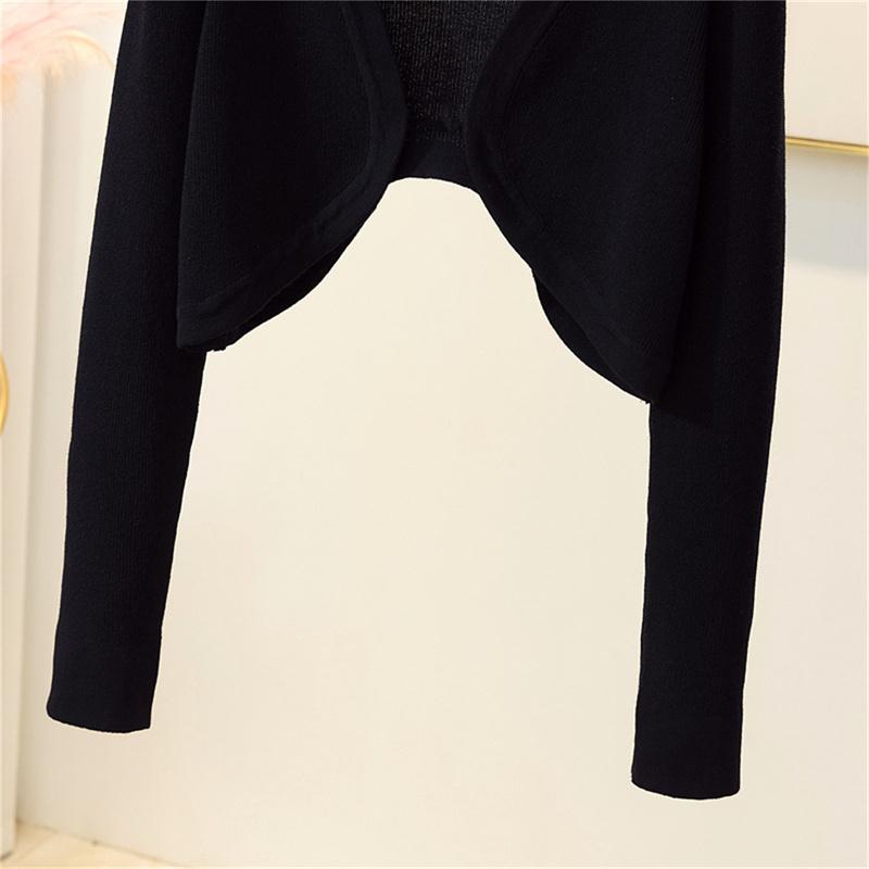 Áo Cardigan Phụ Nữ Nhún Nhún, Màu Trơn Thanh Lịch Và Thoáng Khí, Phong Cách Đi Chơi Thiết Kế Hàn Quốc, Áo Khăn Choàng Dễ Phối Đồ Women Top 7