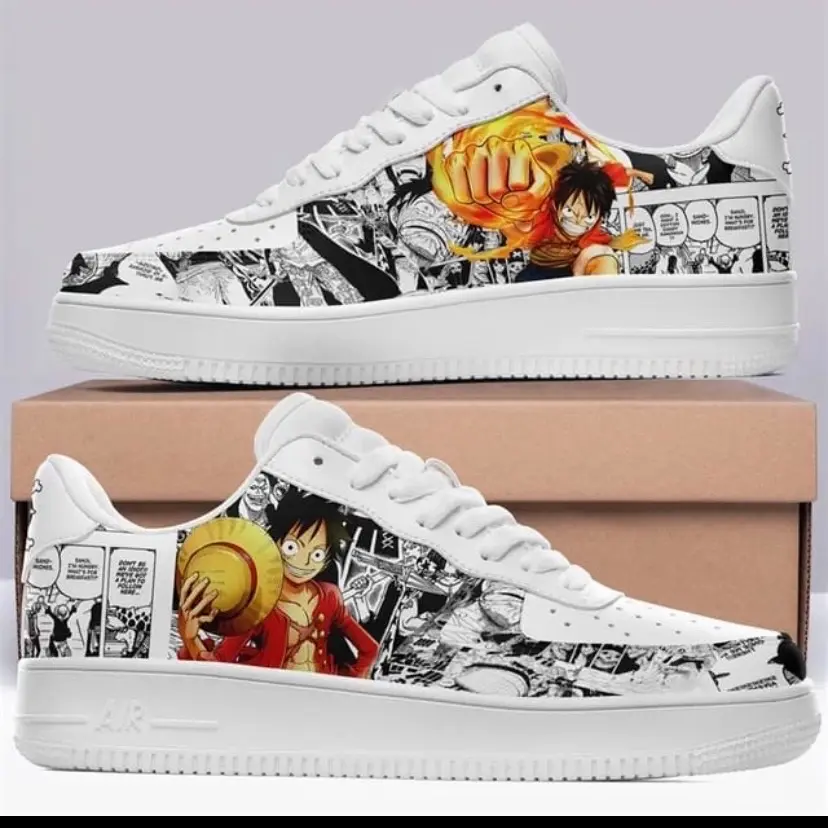 Sepatu sneakers pria wanita tali fashion cartoon anime lutfi