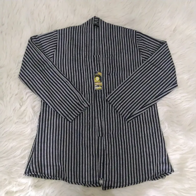 Setelan Kebaya Lurik Anak Perempuan Baju Adat Jawa Bahan Tenun dan Katun Fashion Lengan panjang 3