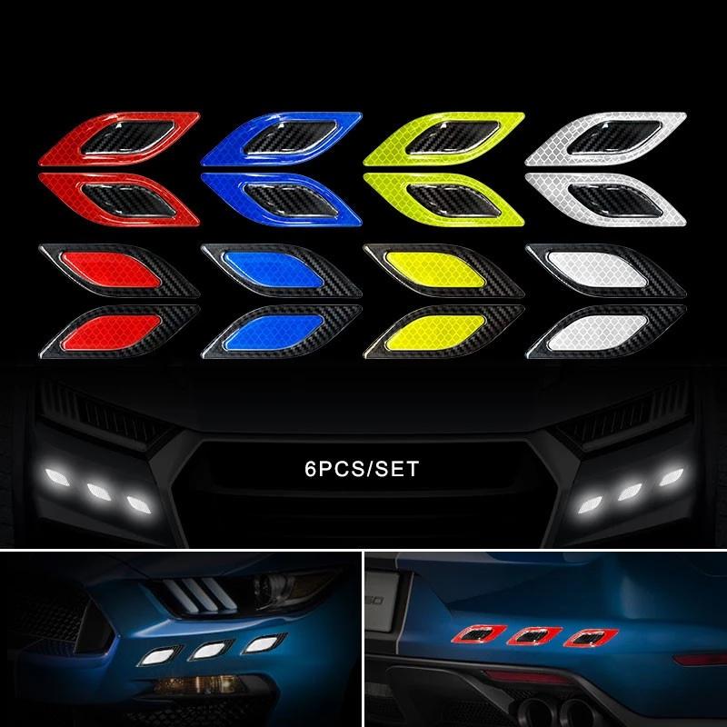 Car Reflective Carbon Fiber Stickers 3D Car Shape Reflective Strip ...
