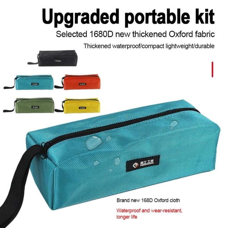 Product Introduction of Durable 1680D Oxford Canvas Tool Bag Metal Parts Loop Zipper Pouch Waterproof Hand Tool Bag Nails 15