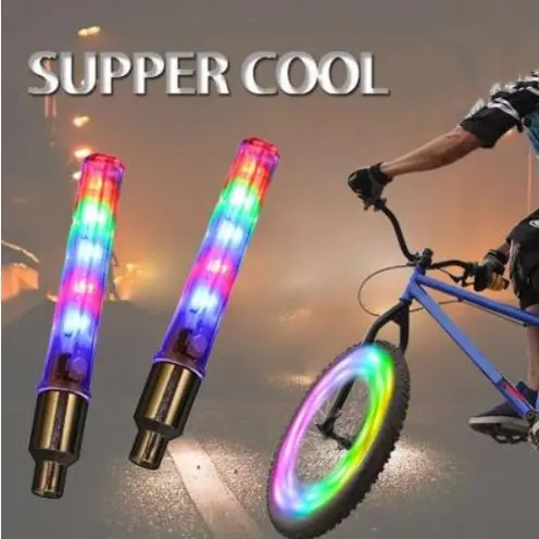 2Pcs Universal 5LED Flash Wheel Light Motocycle Bicycle Tire Valve Light Cycling Wheel Lamp