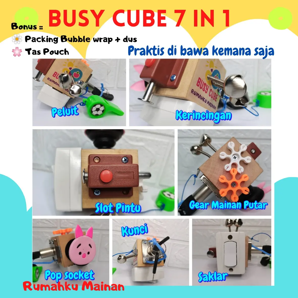 BUSY CUBE 7IN1 GEAR KUBUS MERABA MAINAN MONTESSORI