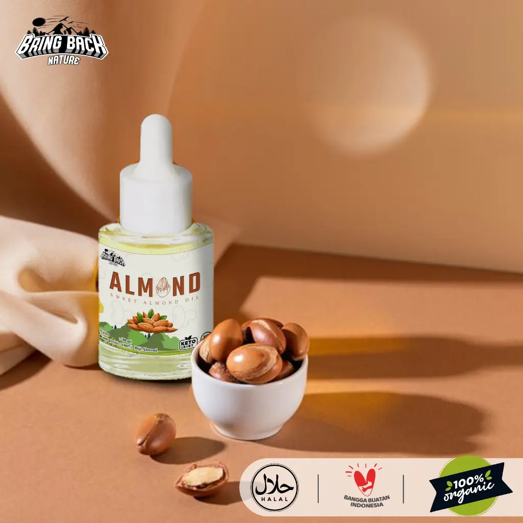 PURE SWEET ALMOND OIL 30ml PERAWATAN KULIT DAN WAJAH / CARRIER OIL MINYAK ALMOND 100% MURNI ORGANIK COLD PRESS