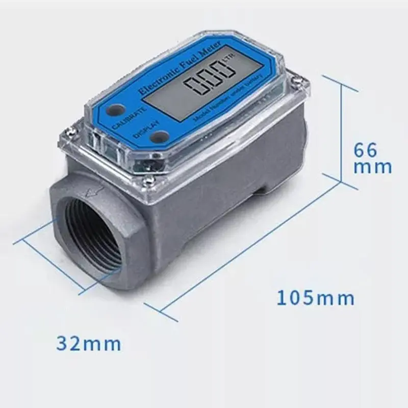 Digital flowmeter turbine alat ukur laju aliran electric fuel meter ukuran 1 inch 2