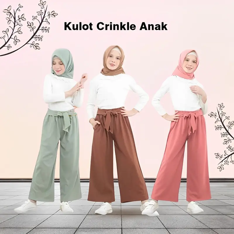 Celana Kulot Anak Crinkle Airflow 5-10 Tahun 2