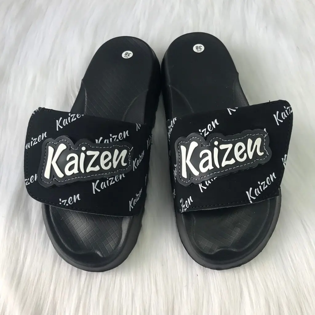 DÉP CHỮ BARBIE Dép quai ngang nam nữ Kaizen legend dép, dép chữ cái đế cao 4cm VIP màu sắc size 35-42 Slipper Đế Bằng DéP