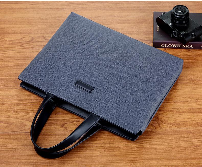 Product Introduction of New Men's Handbag PVC Business Tote Bag Document Bag Embossed LOGO Employee Meeting Bag Laptop Bag for Men 21