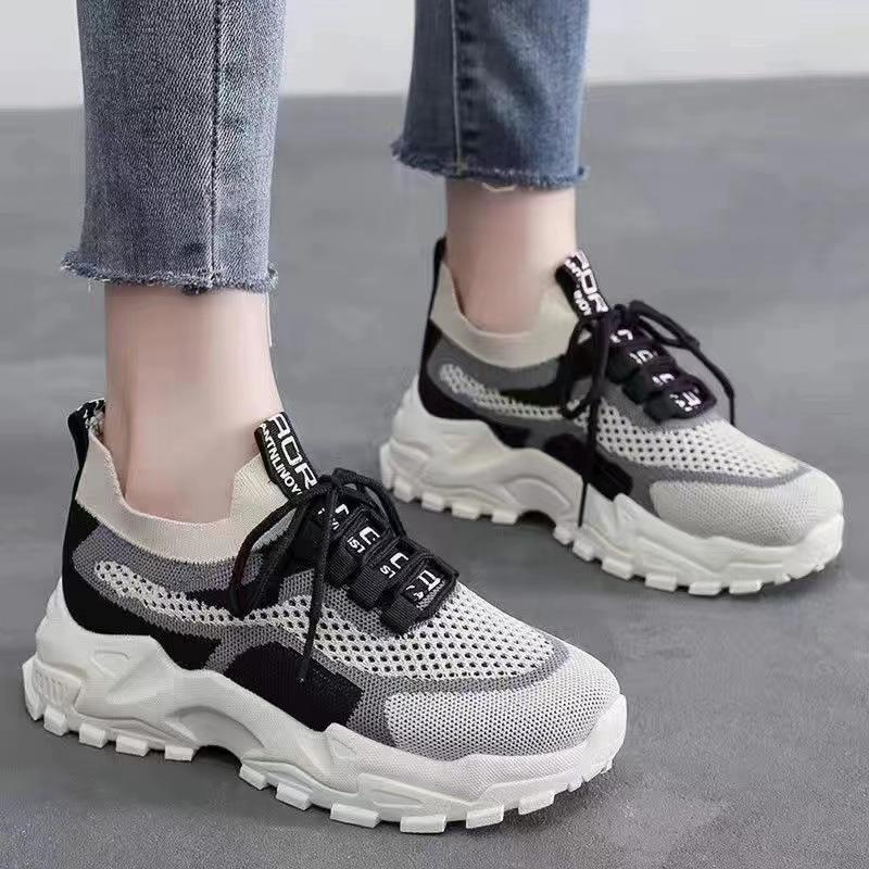 Giày Mới Mùa Hè Cho Nữ, Dad Shoes Nữ, Giày Thể Thao Nữ Hợp Xu hướng Chất Liệu Flyknit, Thoáng Khí, Thích Hợp Cho Thể Thao, Bán Chạy Trên TikTok 1