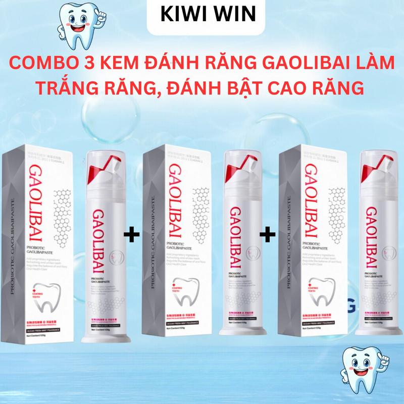3 Kem Đánh Răng GAOLIBAI Hỗ Trợ Trắng Răng Đánh Bật Cao Răng Làm Sạch Mảng Bám - LUTAMALY Dành Cho Mọi Lứa Tuổi,  Dành Cho Nam,Nữ Women cao  tẩy