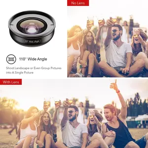 Apexel Lensa Wide Angle 110 Derajat:  Tingkatkan Foto Smartphone Anda dengan Kualitas Profesional, Desain Ringkas dan Praktis, Dilengkapi Klip Pemasangan Kokoh dan Aksesoris Lengkap.