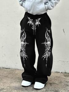 Pantalones deportivos para hombre de moda urbana con corte holgado, estampado lateral de alta calidad, tela cómoda y transpirable para el uso diario en verano