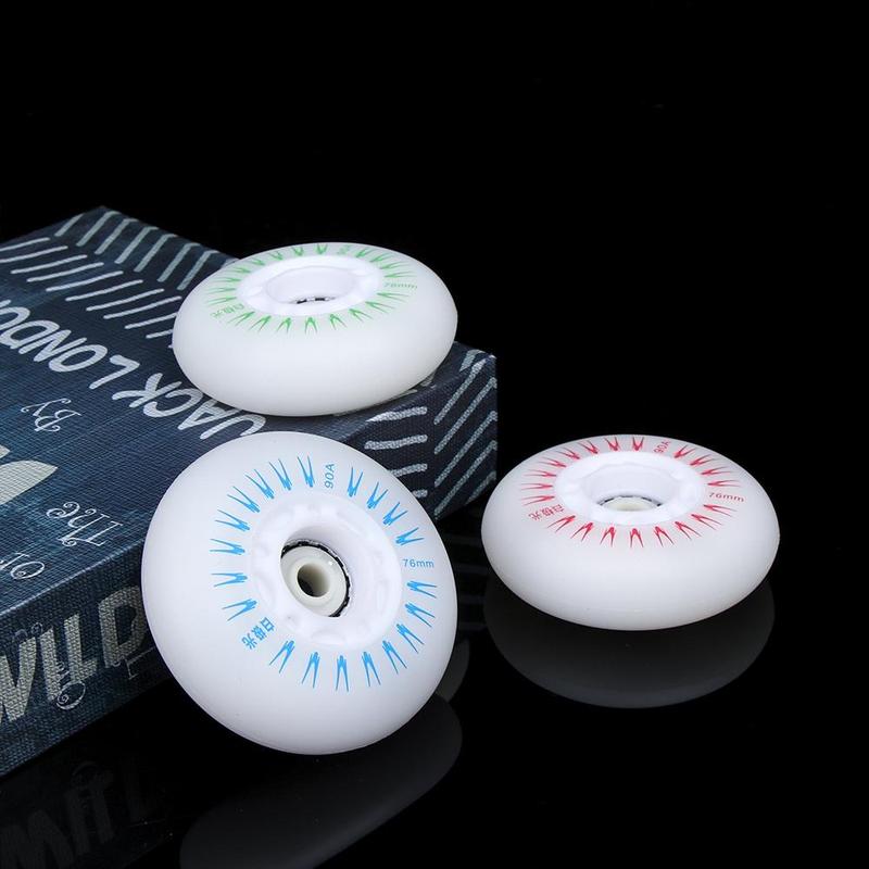 Product Introduction of 4pcs Multicolors 70mm 68mm 64mm 90A 80mm 76mm 72mm Outdoor Inline Skates Flash Wheel Roller Wheels Parts 25