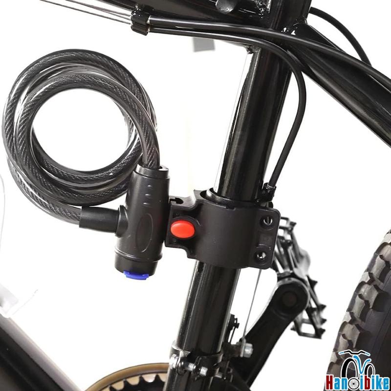 Khóa dây có chìa Jizhou kèm bộ treo khóa bắt cốt yên/khung xe đạp 7