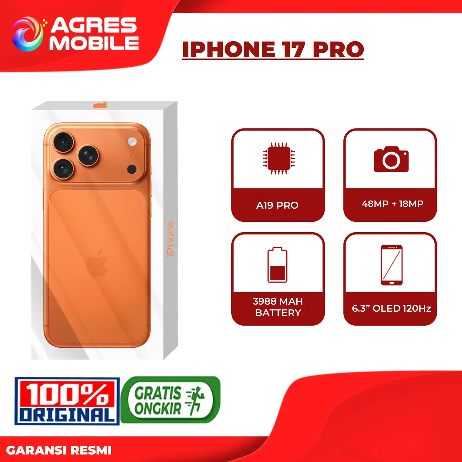[ROBI] IPHONE 17 PRO 256GB GARANSI RESMI INDONESIA | A19 PRO CHIP | IOS ...