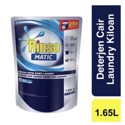 Rinso Matic Professional Deterjen Laundry Kiloan Cair 1.65L Rinso Cair Matic 1.65L Liquid Detergent 0