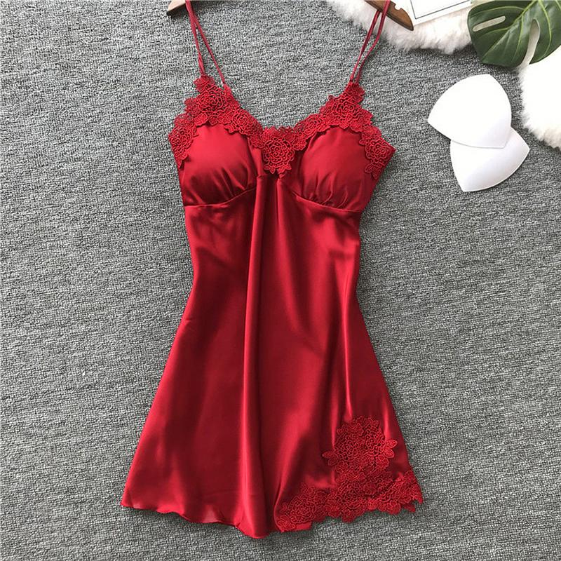Product Introduction of Baju tidur renda sutera untuk wanita, Pakaian dalam seksi, jubah, gaun, Babydoll, pakaian tidur baju wanita baju wanita 12
