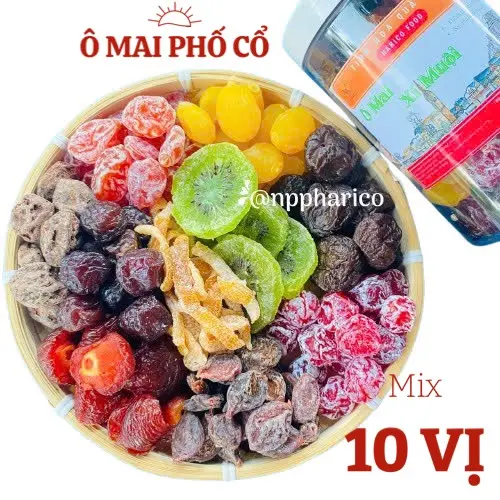 Hộp mix 10 loại Ô mai Phố Cổ loại Đặc Biệt, hương vị truyền thống: chua, ngọt, mặn rất ngon - NPP HARICO