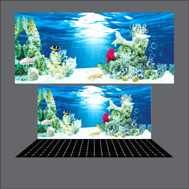 Tranh Dán Hồ Cá 3D, Decal Dán Hồ Cá có sẵn keo (tranh lưng)_DECALVIP