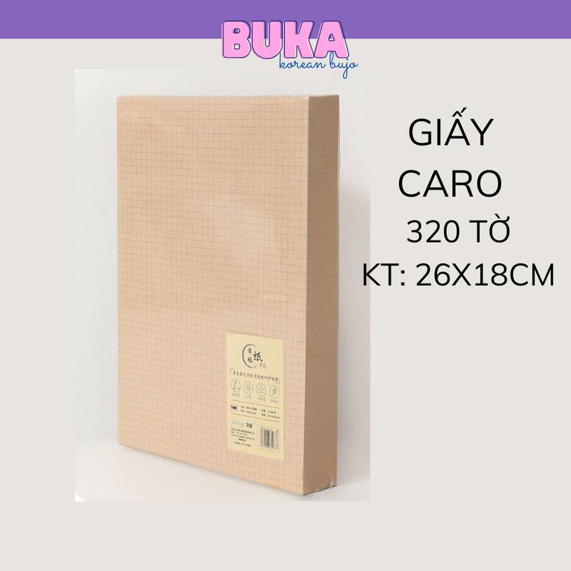 Giấy nháp kraft Buka kẻ ngang, caro, trơn đa năng 320 tờ dành cho học sinnh phụ kiện văn phòng phẩm 8