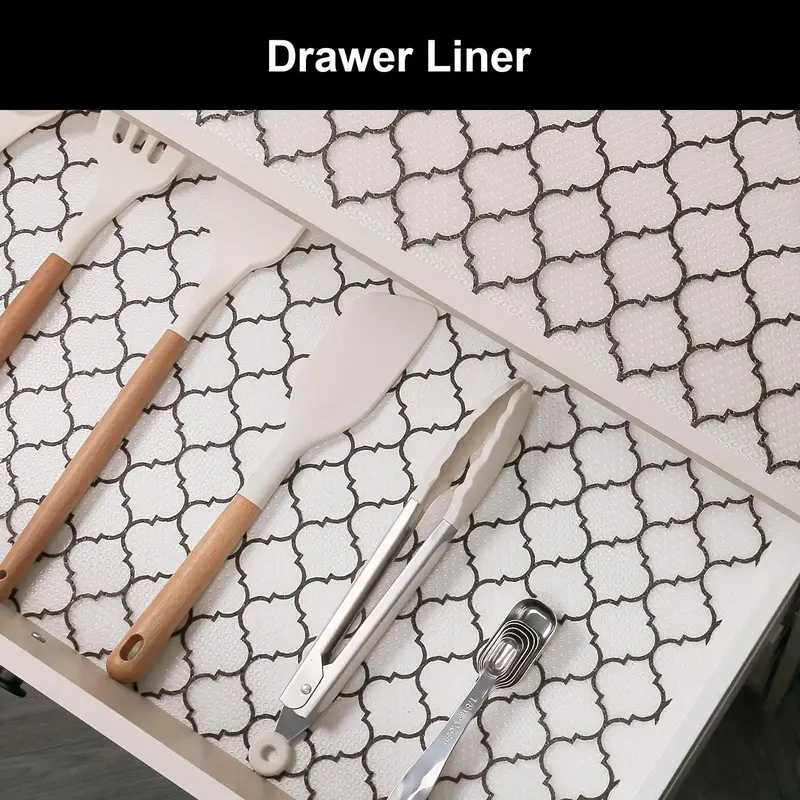 Fish Scale Pattern Drawer Liner, Non-slip Shelf Liner, Multi-purpose Placemat, Waterproof Shelf Paper for Kitchen Cabinets 5