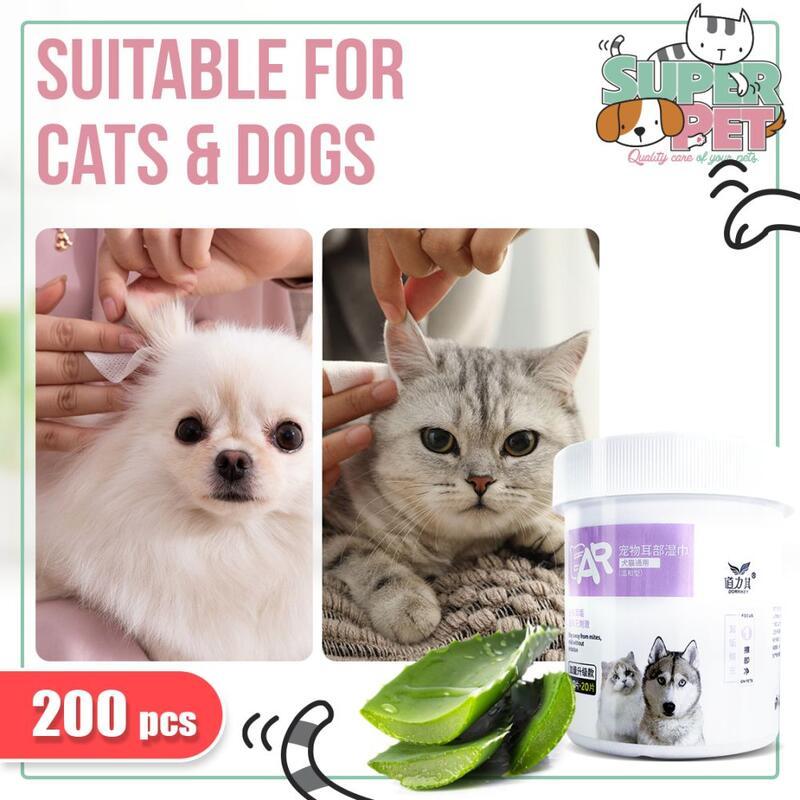 Khăn lau tai cho thú cưng, cho chó và mèo, chất tẩy vết rách, khăn giấy ướt làm sạch và làm săn chắc, chất tẩy rửa mắt mèo 5