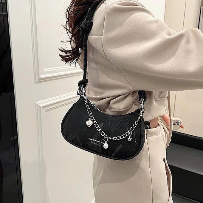 Túi xách nữ NaNa Store Túi đeo vai kẹp nách đeo chéo da mềm phối xích hot trend PK 779 2