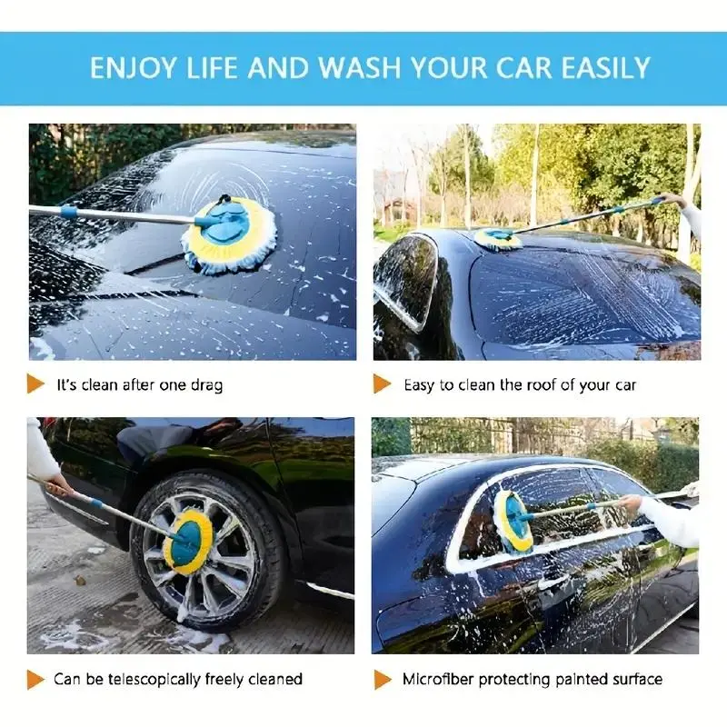 Car Washing Brush, Long Handle Car Washing Brush, Retractable Car Washing Brush Suitable for Car Washing, Cleaning, Scrubbing 5
