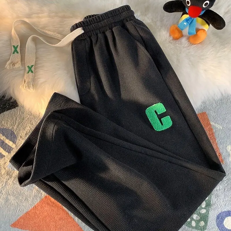 Quần Ống Rộng Suông Chữ C Unisex Chất Tổ Ong 2