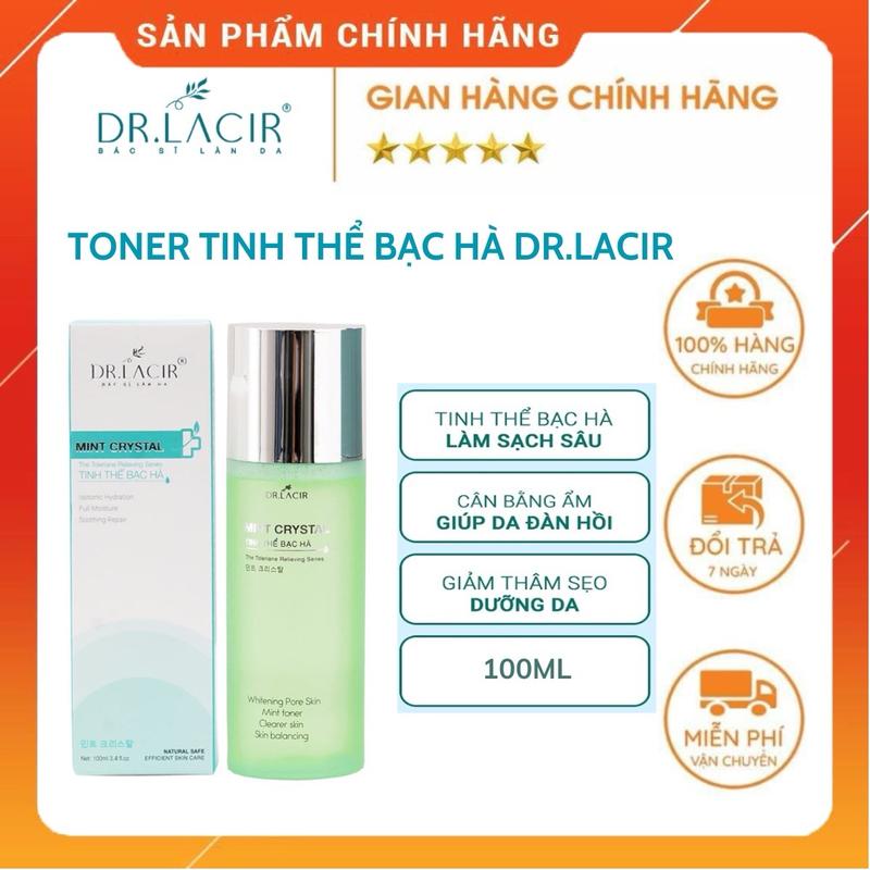 Toner tinh thể bạc hà Dr.Lacir 100ml giúp làm sạch sâu, cân bằng độ ẩm dành cho da dầu, da hỗn hợp skincare nữ Dưỡng Ẩm Da Làm Đẹp Da