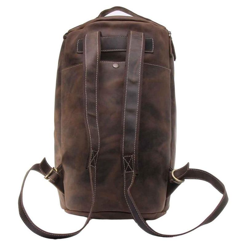 Zane Leather Backpack In Tan Brown 2