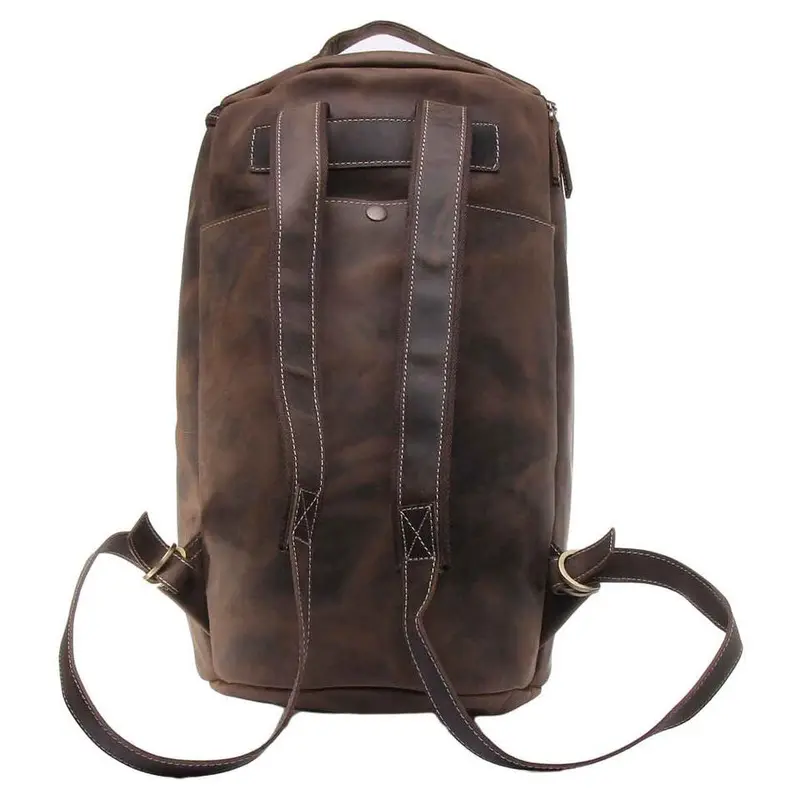 Zane Leather Backpack In Tan Brown 2