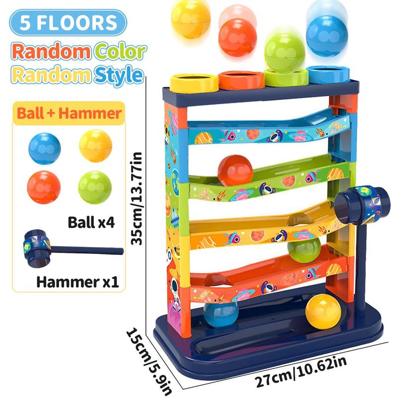 Colorful Track Rolling Ball Toy Set, Educational Pounding Toy, Fun Gift for Boys & Girls, Birthday Gift 6