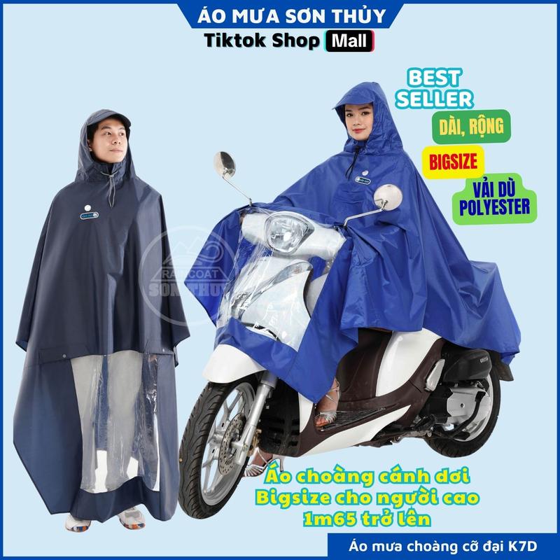 Áo mưa choàng vải dù cỡ đại siêu to bigsize K7 Đại Sơn Thủy - Vải dù chống nước cực tốt, bền nhẹ, nhanh khô