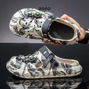 Aseo Sandal Pria Wanita Anti Slip Baim Clog Korean Style Slip On Kodok Terbaru Kekinian Sandal Karet H203