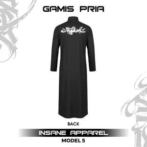 Gamis Pria Reflektif Insane Jubah Zipper Pria Slimfit Line Menyala Muslim Wudhu Friendly Reflektif BDY3
