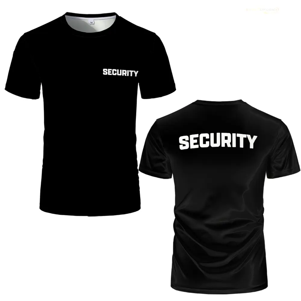 Summer Quick Drying Security High Quality T-shirt Bodyguard Uniform Work Clothes Men's 100% Cotton Tops