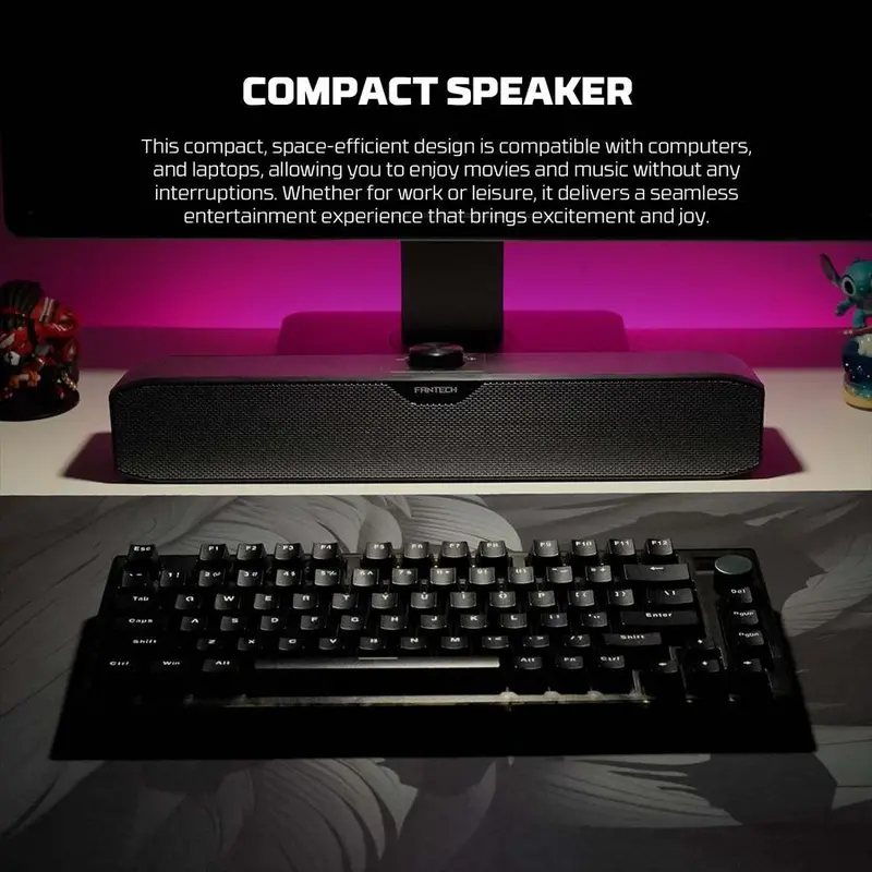 Fantech GS206 Speaker Gaming Wired GROOVE BAR LITE GS206 Non RGB Mimimalist Super Bass Wired Mode