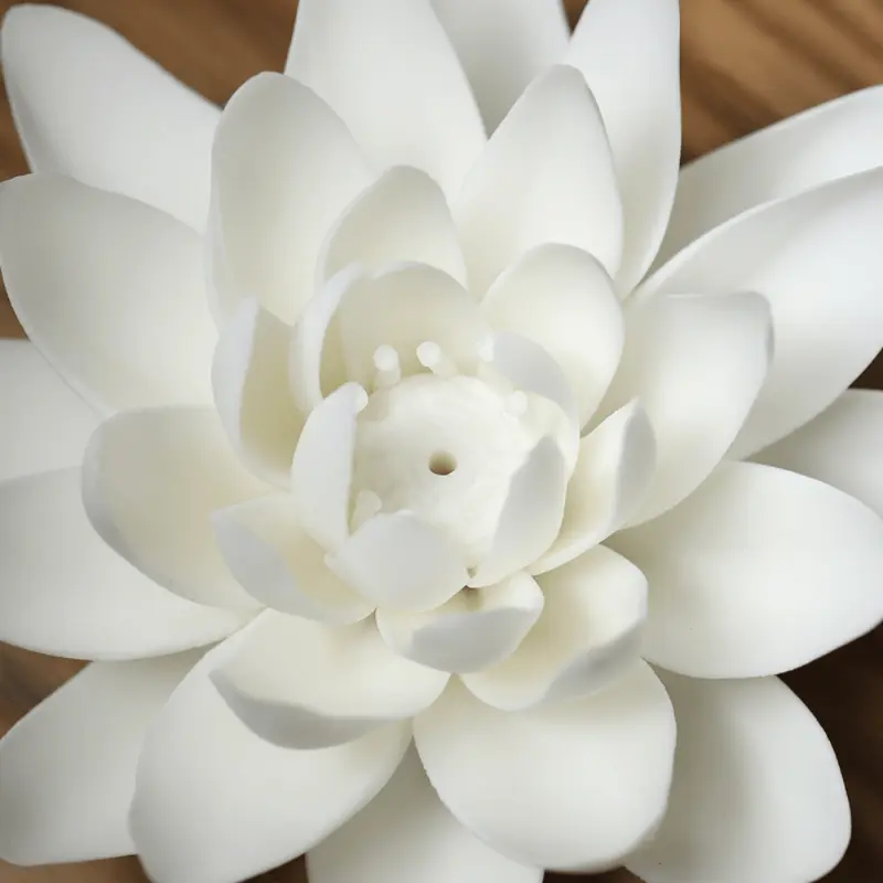 1pc Ceramic White Lotus Incense Burner, Flower Stick Holder for Yoga Studio Living Room Home Decor Freshener Scent 7