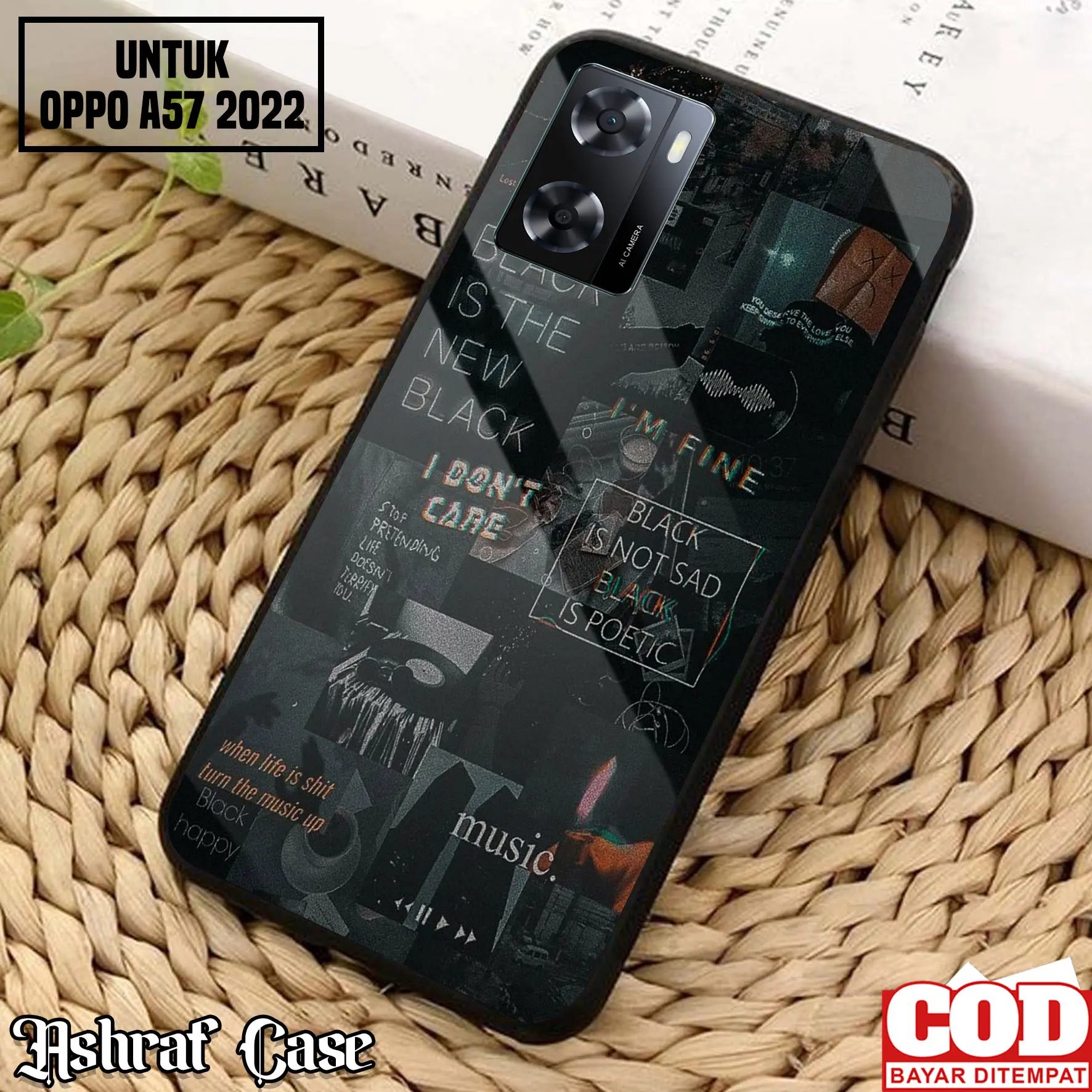Case OPPO A57 2022 - Casing Hp OPPO A57 2022 Terbaru [ Aesth-01 ] Kesing Hp - Silikon Hp - Softcase Glass - Hardcase Glosy - Case Terlaris - Pelindung Hp