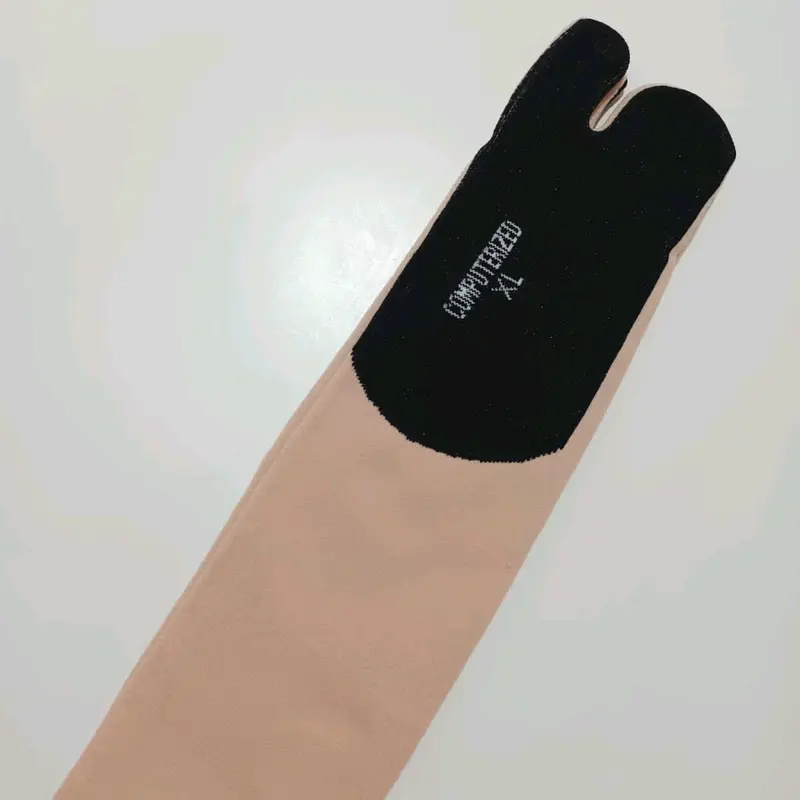 Lusinan Kaus kaki jempol polos XL EXTRA panjang selutut / Kaoskaki muslimah wanita dewasa / jempol muslimah / bahan nylon spandek /  tawaf umroh /  ibu pengajian Muslim Hitam dan banyak warna Coklat muda non Motif 5
