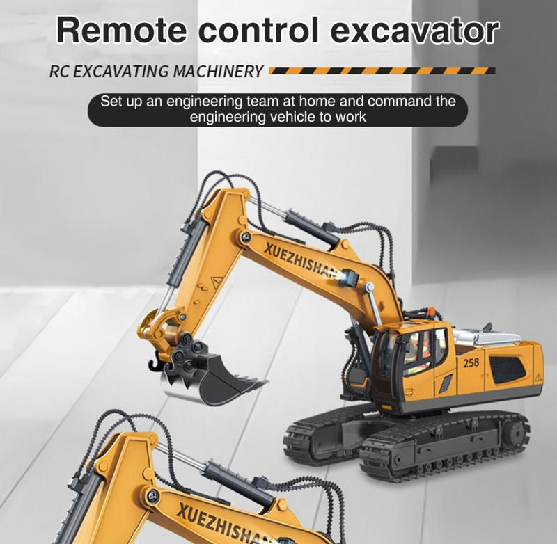 Máy xúc xe cube. xe cần cẩu điều khiển từ xa 11 kênh Toy Đồ Chơi Ô Tô Pin xạc