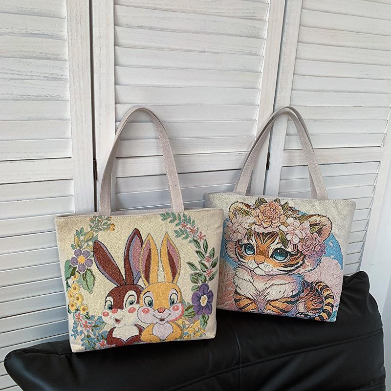 Túi Tote vải Canvas thời trang mới dung tích lớn thêu hai mặt túi đeo vai túi lớn đa năng nhiều mẫu lựa chọn TT395