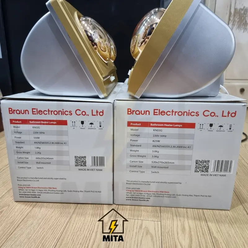 Đèn sưởi nhà tắm 2 bóng Kohn - Chính hãng bảo hành 5 năm - MITA 5